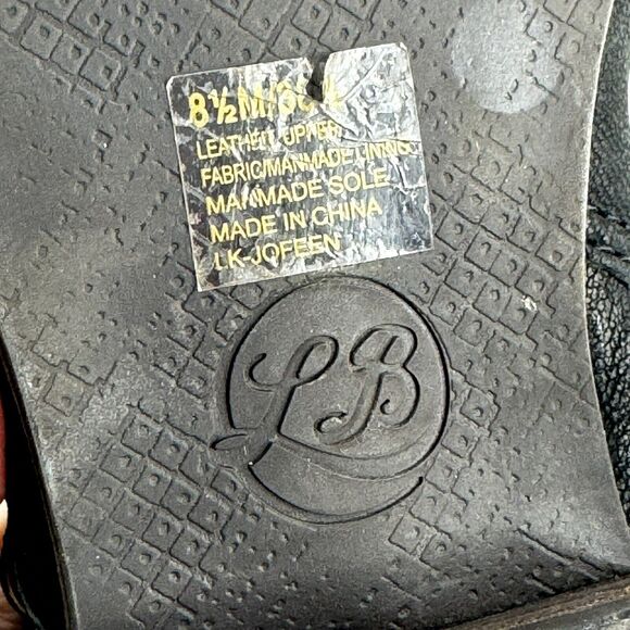 Lucky Brand Ankle Black Pebble Leather Pointed Toe Stacked Heel Boots Bootie 8.5 - Picture 6 of 8